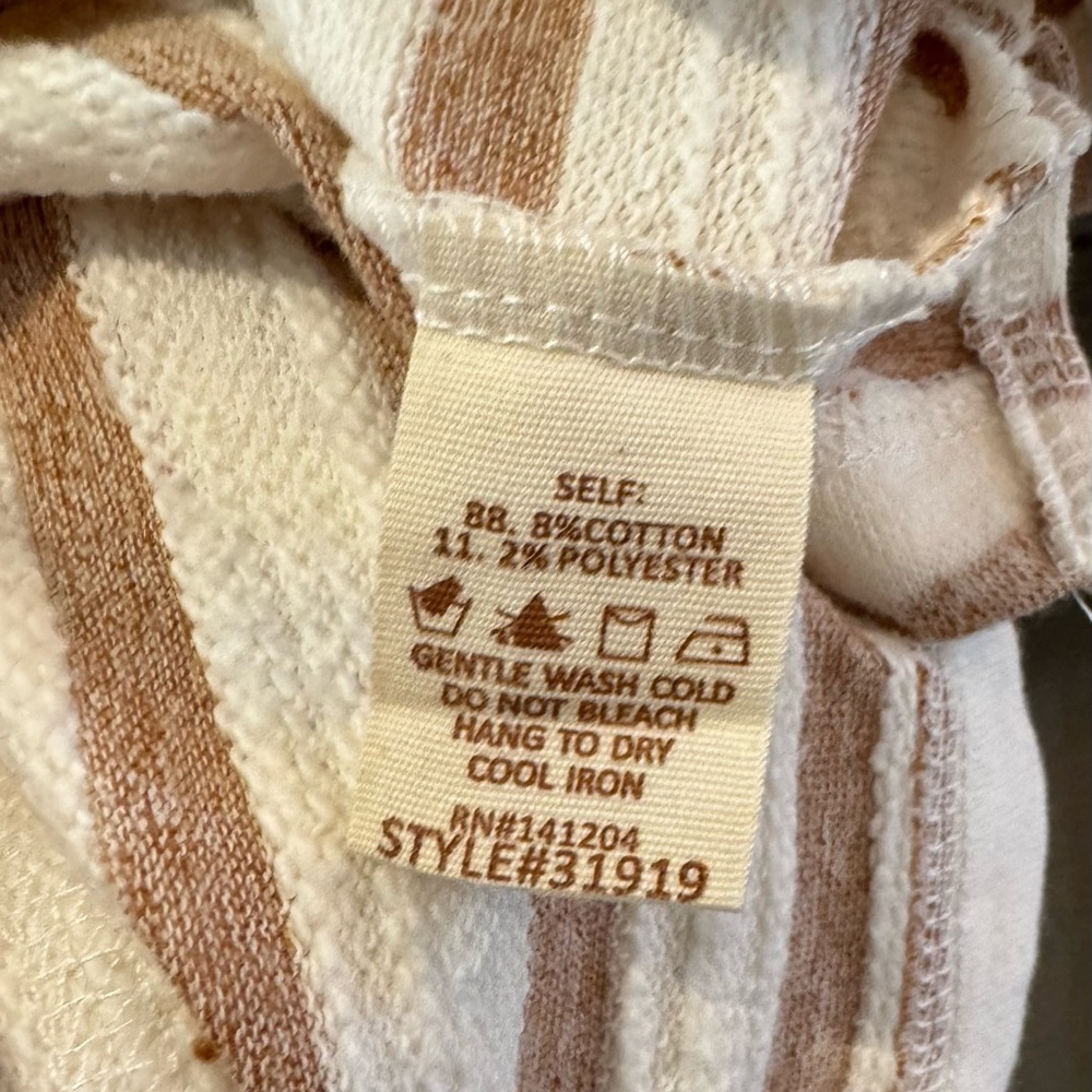 HT28 Hem & Thread NWT Cotton Blend Striped Hoodie Lace Trim multiple sizes - Picture 4 of 4